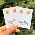 Orange & Gold Split Studs