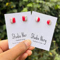 Red & Silver Split Studs