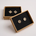 Black Iridescent Studs | Round & Square Ceramic Studs