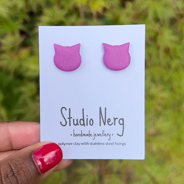 Colourful Cat Studs
