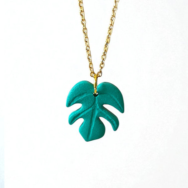 Monstera Leaf Charm Necklace