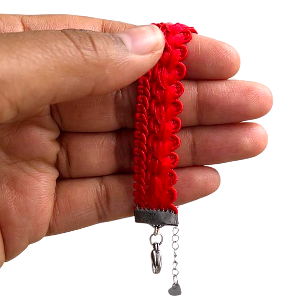 Red Bracelet | Sari Fabric Bracelet