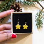 Holographic Glitter Star Huggie Hoops | Gold or Silver