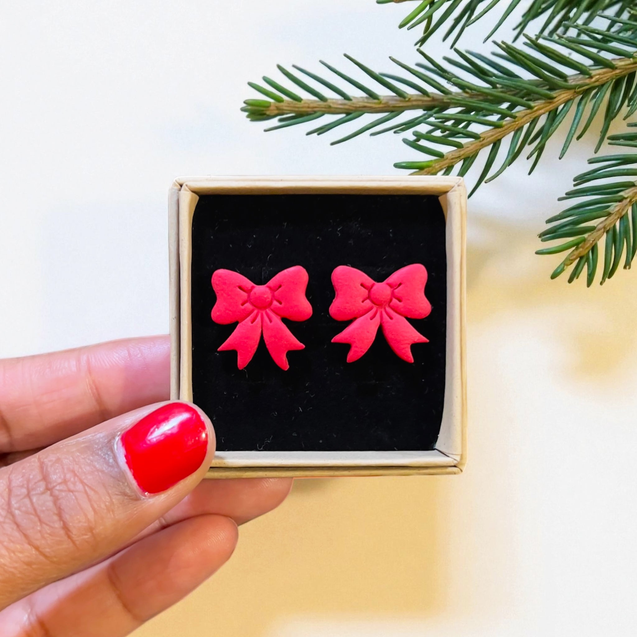 Red Bow Studs