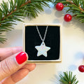 Holographic Glitter Star Charm Necklace | Gold or Silver