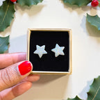 Holographic Glitter Star Studs | Gold or Silver