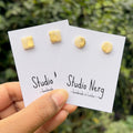White & Gold Split Studs