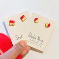 Red & Gold Split Studs